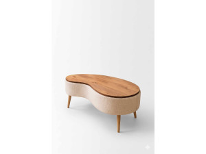 "Vera" Wooden Coffee Table - 98 x 50 x 45 cm - Beige