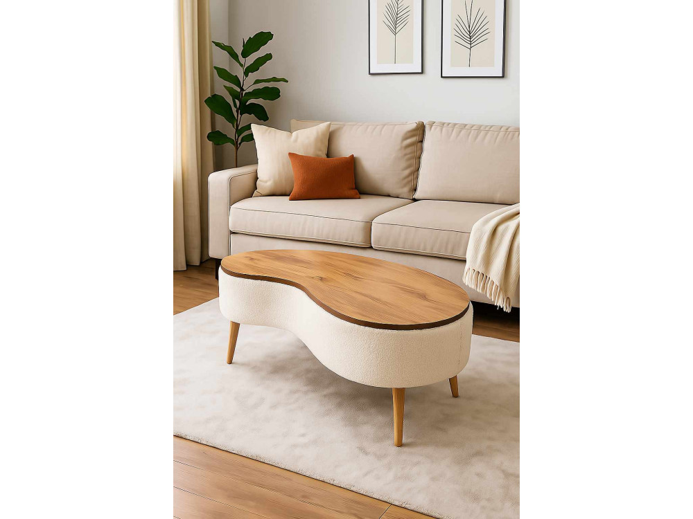"Vera" Wooden Coffee Table - 98 x 50 x 45 cm - White