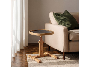 "Opus Kare 42" Wooden Side Table - 42 x 42 x 57 cm - Oak