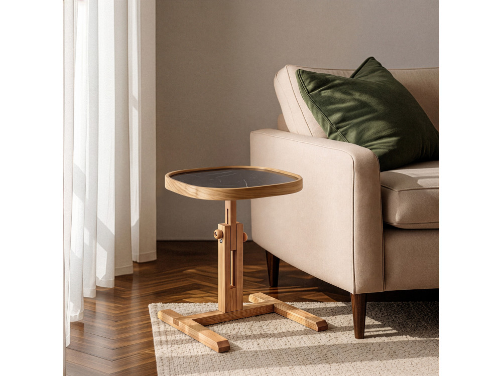 "Opus Kare 42" Wooden Side Table - 42 x 42 x 57 cm - Oak