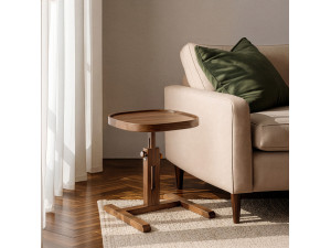 "Opus Kare 42" Wooden Side Table - 42 x 42 x 57 cm - Walnut