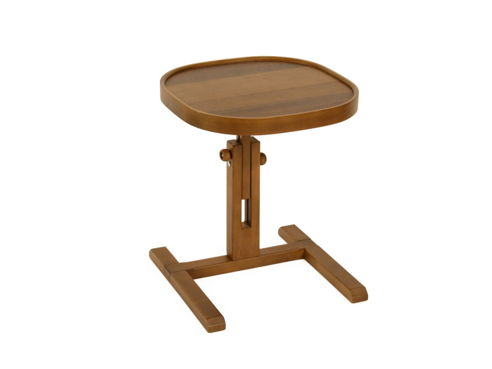 "Opus Kare 42" Wooden Side Table - 42 x 42 x 57 cm - Walnut