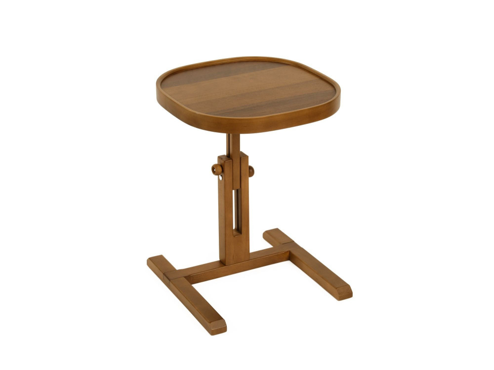 "Opus Kare 42" Wooden Side Table - 42 x 42 x 57 cm - Walnut