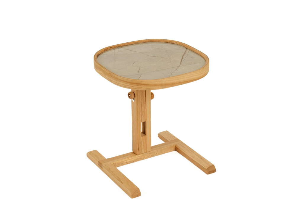 "Opus Kare 42" Wooden Side Table - 42 x 42 x 57 cm - Oak