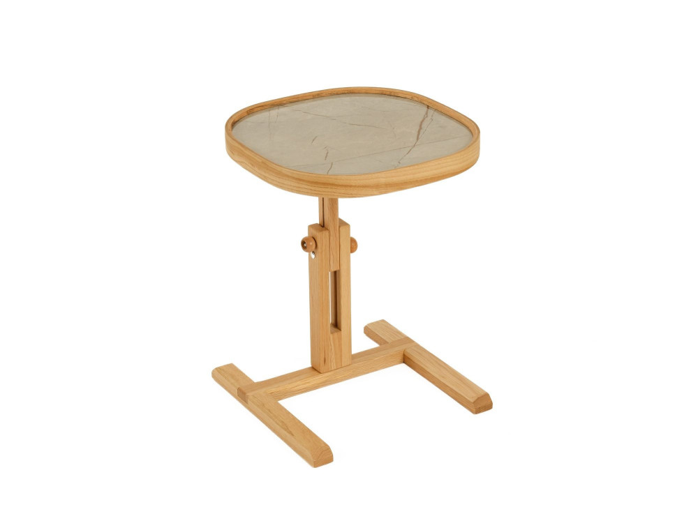 "Opus Kare 42" Wooden Side Table - 42 x 42 x 57 cm - Oak