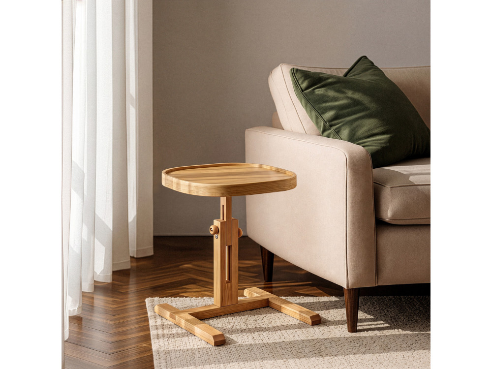 "Opus Kare 42" Wooden Side Table - 42 x 42 x 57 cm - Oak