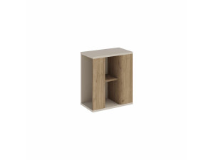 "VENTRO" Wooden Side Table - 45 x 25 x 51 cm - Natural / Stoneware
