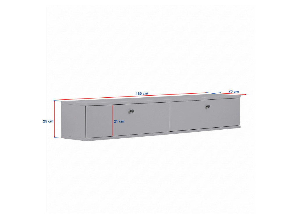 "Ligne 160" Wooden TV Stand - 160 x 25 x 25 cm - White