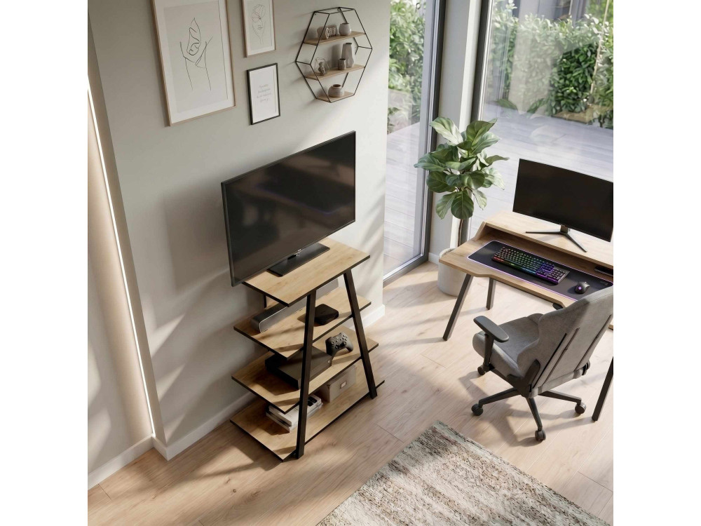 "LYNO" Wooden TV Stand - 70 x 41 x 80 cm - Beige