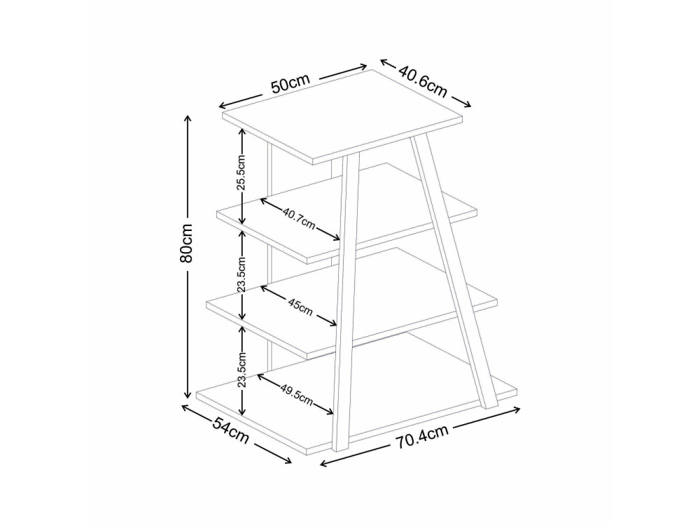 "LYNO" Wooden TV Stand - 70 x 41 x 80 cm - Gray