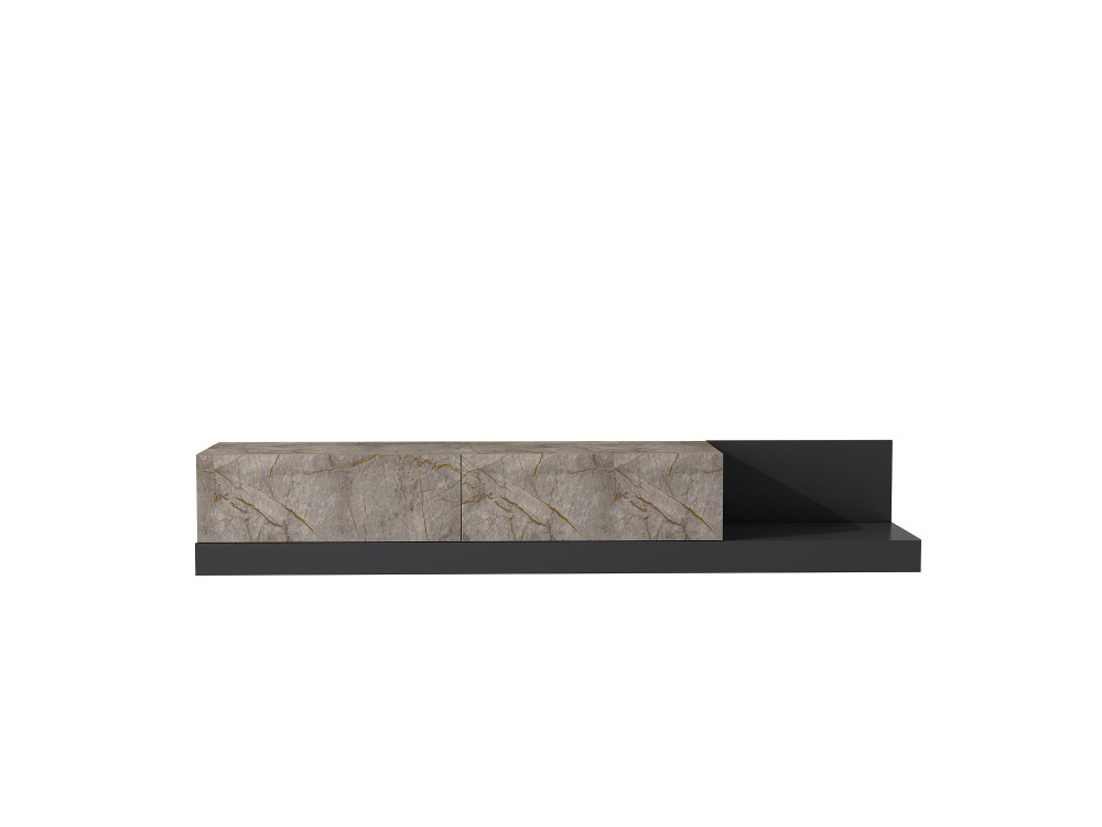 "Major" Wooden TV Stand - 180 x 37 x 30 cm - Anthracite