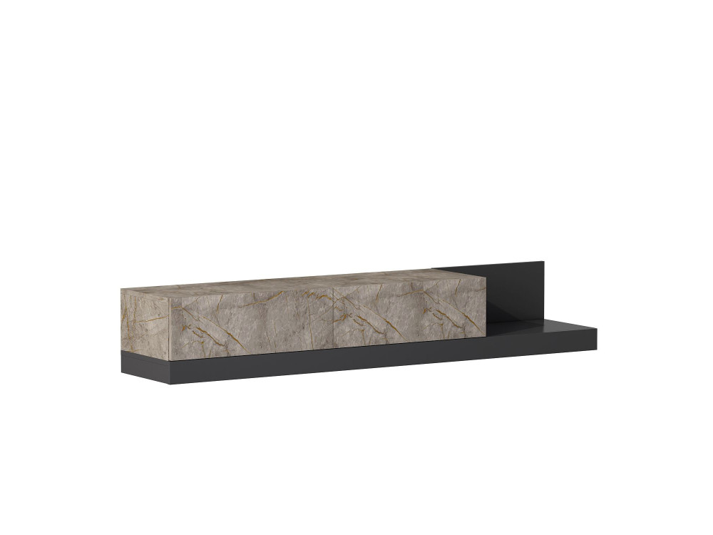 "Major" Wooden TV Stand - 180 x 37 x 30 cm - Anthracite