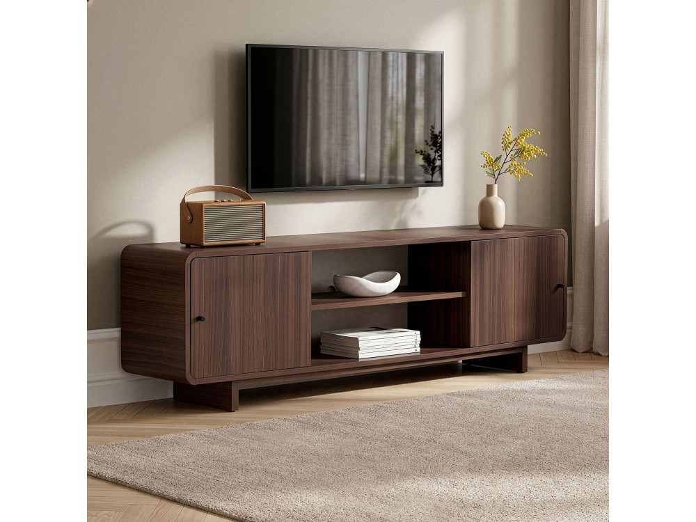 "Mirel" Wooden TV Stand - 180 x 34 x 52 cm - Brown
