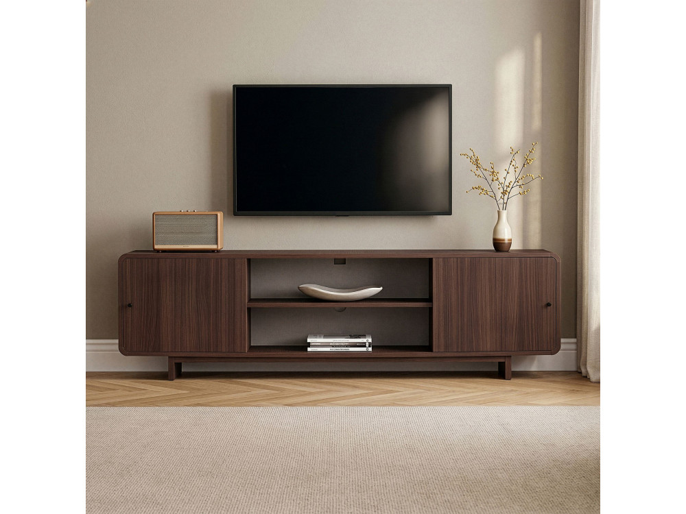 "Mirel" Wooden TV Stand - 180 x 34 x 52 cm - Brown
