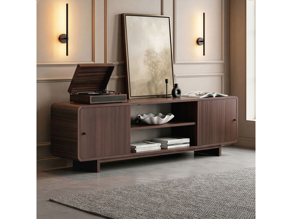 "Mirel" Wooden TV Stand - 180 x 34 x 52 cm - Brown