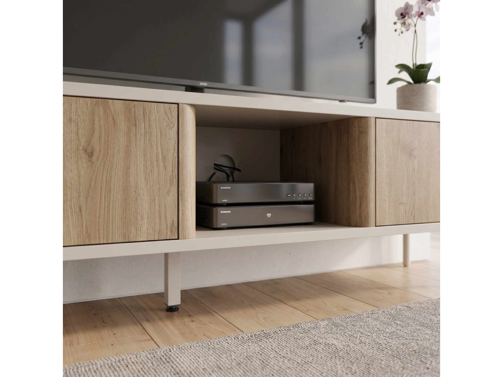 "VENTRO" Wooden TV Stand - 150 x 36 x 40 cm - Beige