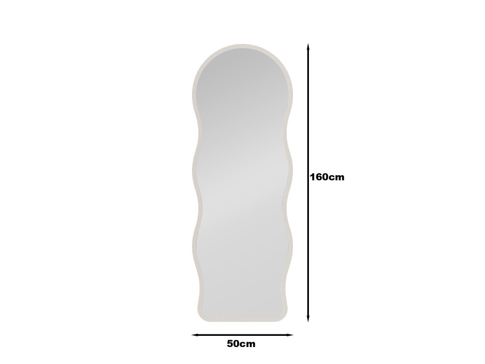 "Asial" Wooden Floor Mirror - 50 x 2 x 160 cm - White
