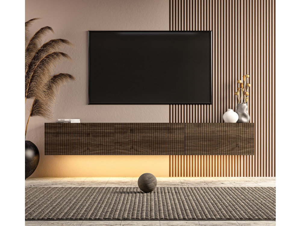 "Ada" Wooden TV Stand - 180 x 31 x 29 cm - Walnut