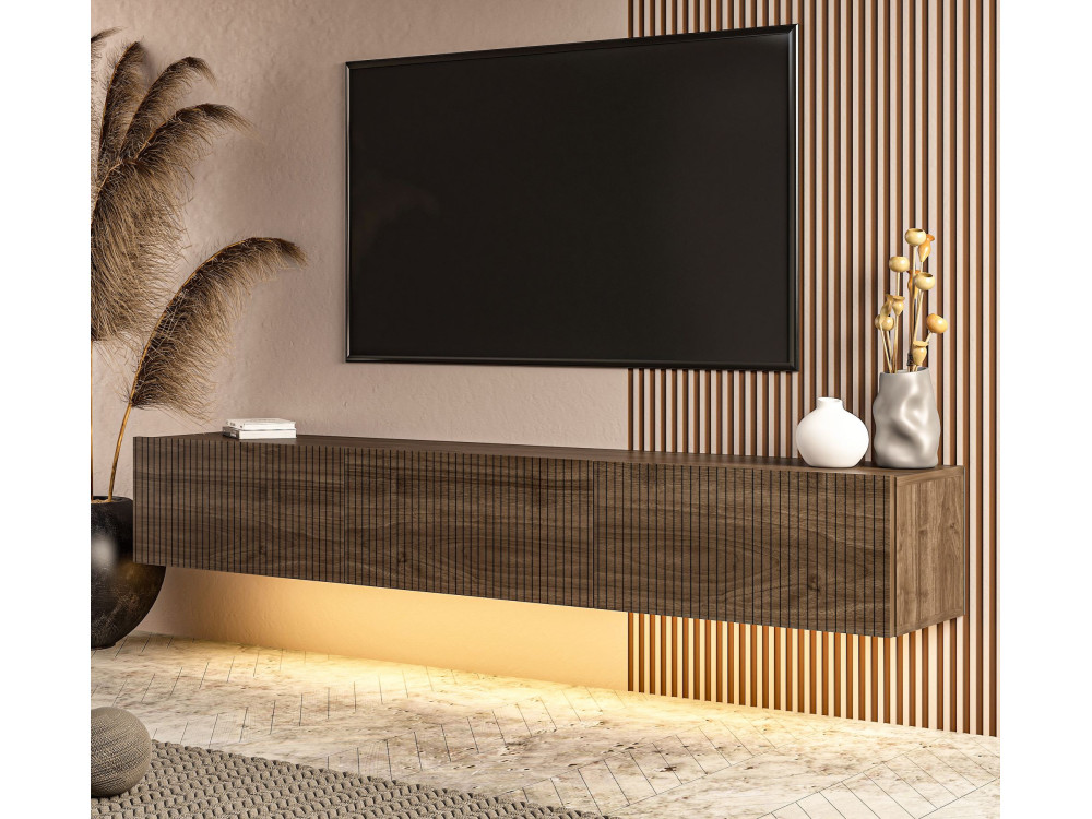 "Ada" Wooden TV Stand - 180 x 31 x 29 cm - Walnut