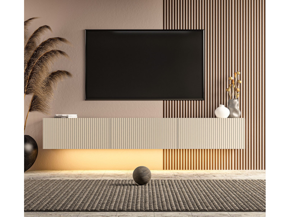 "Ada" Wooden TV Stand - 180 x 31 x 29 cm - Gray