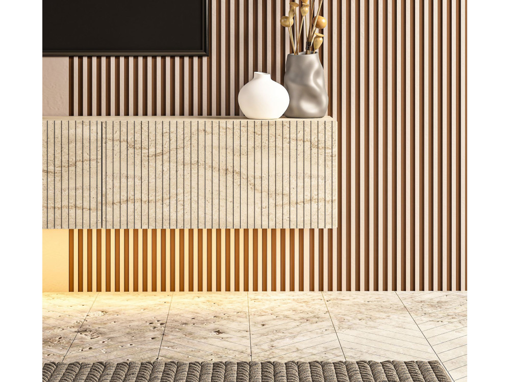 "Ada" Wooden TV Stand - 180 x 31 x 29 cm - Travertine