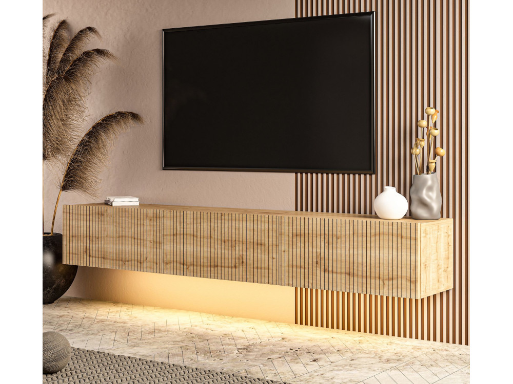 "Ada" Wooden TV Stand - 180 x 31 x 29 cm - Oak