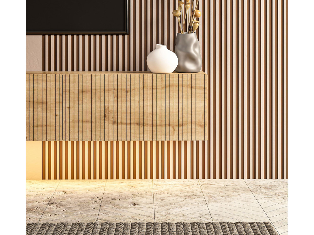 "Ada" Wooden TV Stand - 180 x 31 x 29 cm - Oak