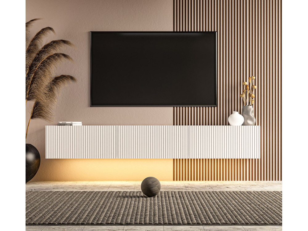 "Ada" Wooden TV Stand - 180 x 31 x 29 cm - White