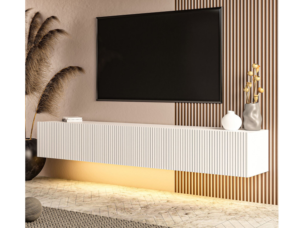 "Ada" Wooden TV Stand - 180 x 31 x 29 cm - White