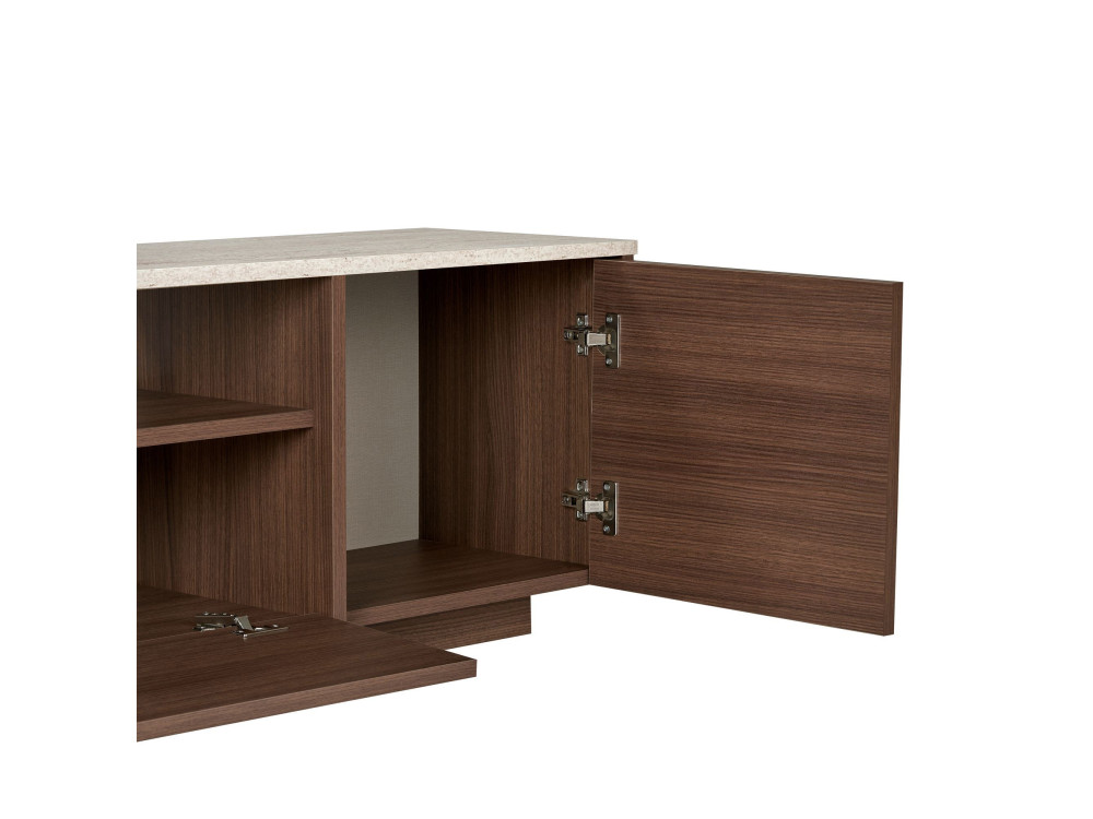"Alvar" Wooden TV Stand - 180 x 35 x 46 cm - Travertine