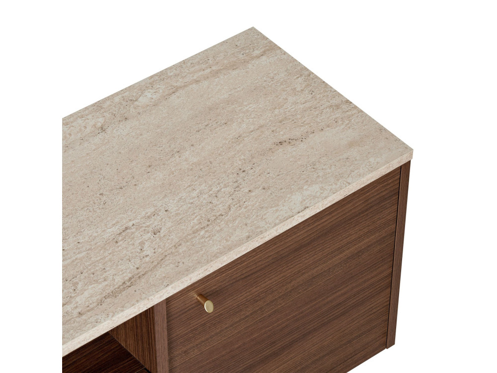 "Alvar" Wooden TV Stand - 180 x 35 x 46 cm - Travertine