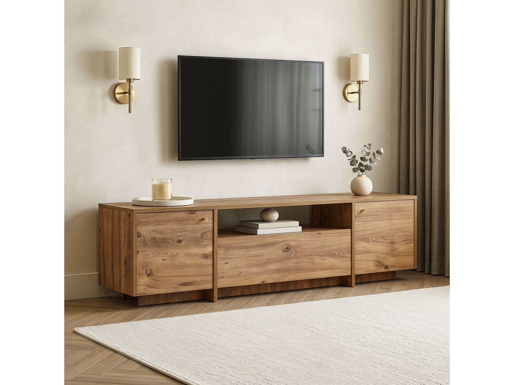 "Alvar" Wooden TV Stand - 180 x 35 x 46 cm - Atlantic Pine