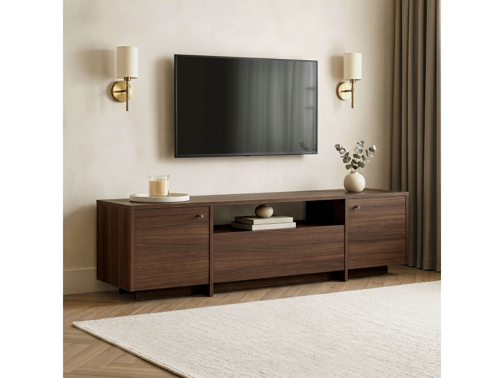 "Alvar" Wooden TV Stand - 180 x 35 x 46 cm - Brown