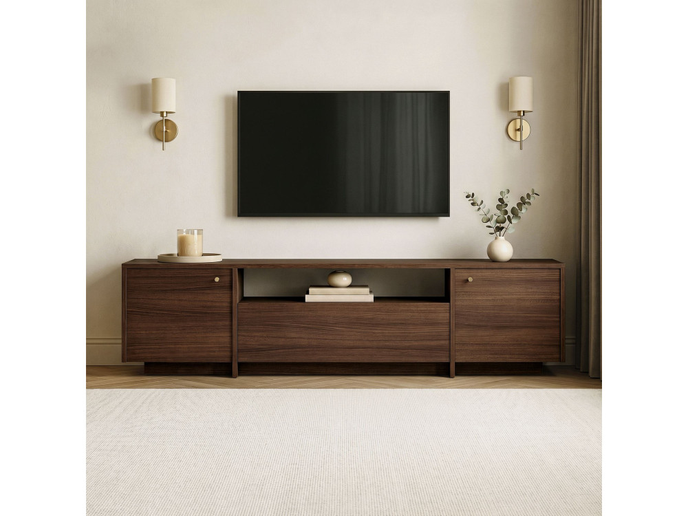 "Alvar" Wooden TV Stand - 180 x 35 x 46 cm - Brown