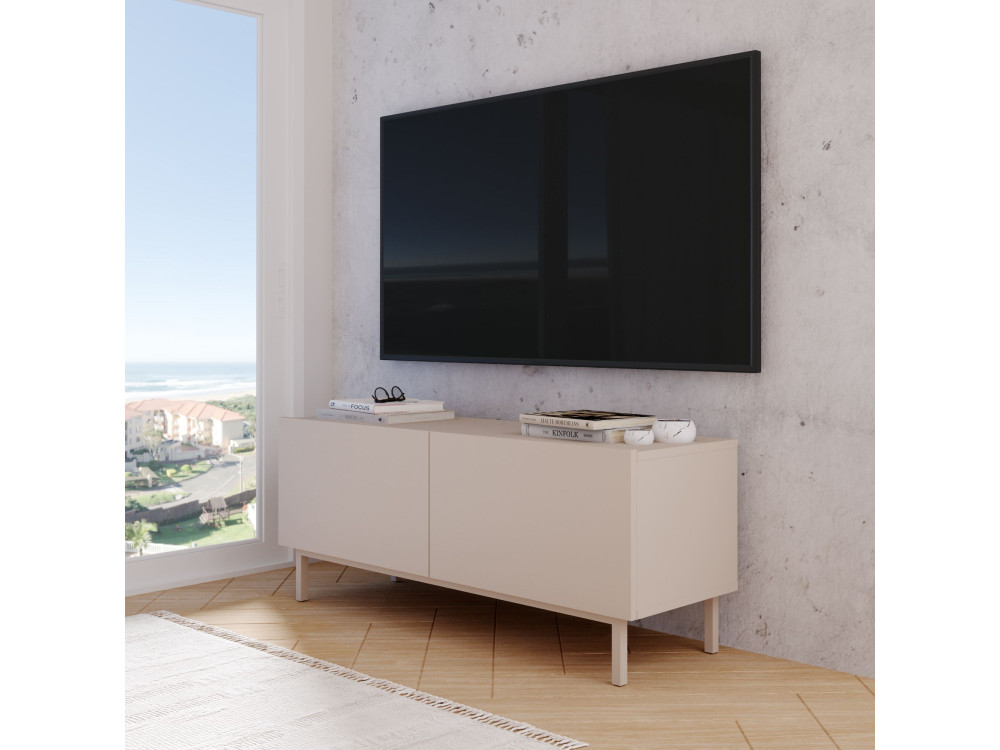 "Coast" Wooden TV Stand - 120 x 47.3 x 36.8 cm - Sand