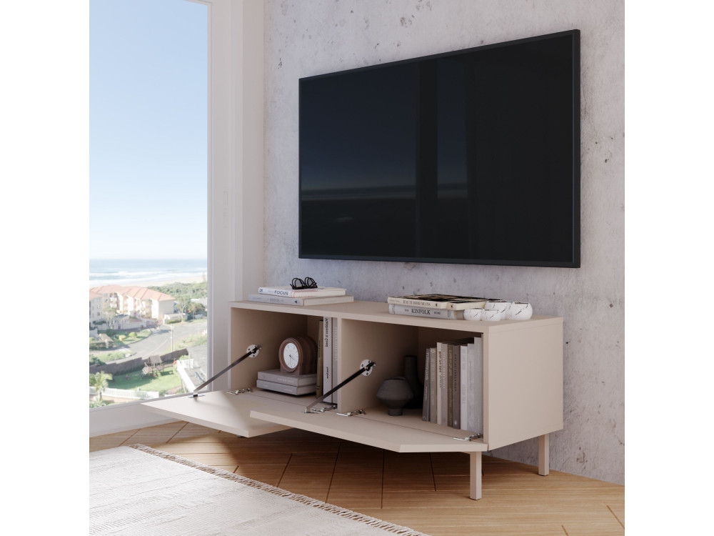 "Coast" Wooden TV Stand - 120 x 47.3 x 36.8 cm - Sand