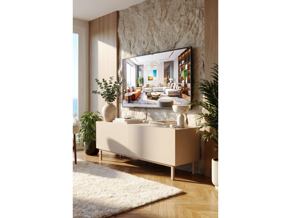 "Coast" Wooden TV Stand - 120 x 47.3 x 36.8 cm - Sand