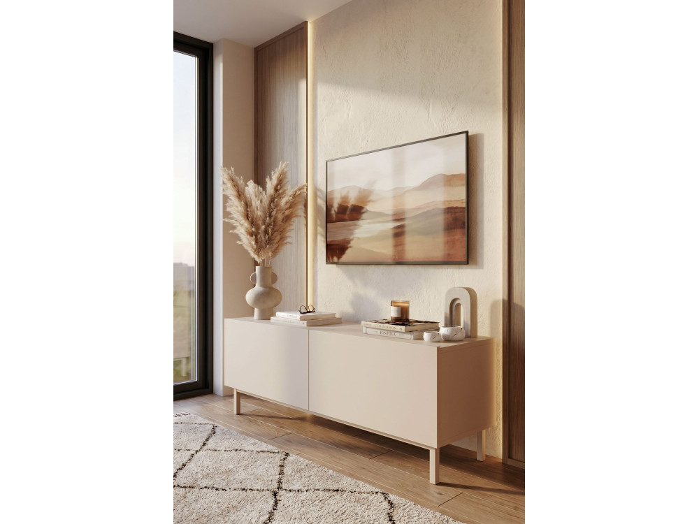 "Coast" Wooden TV Stand - 120 x 47.3 x 36.8 cm - Sand