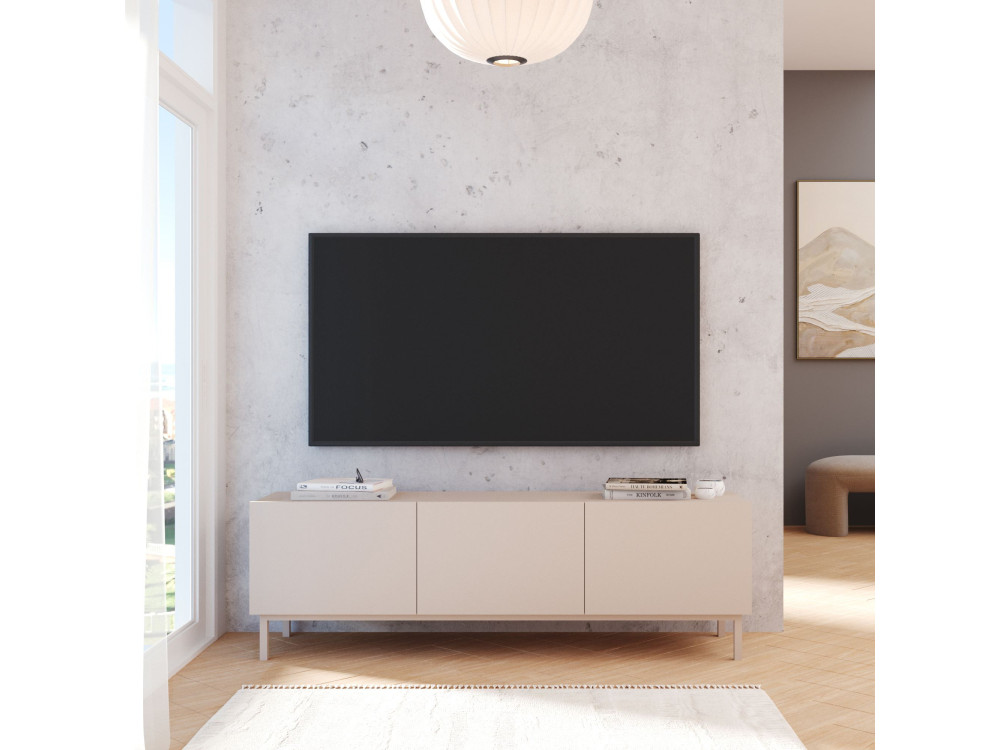 "Coast" Wooden TV Stand - 150 x 37 x 48 cm - Beige