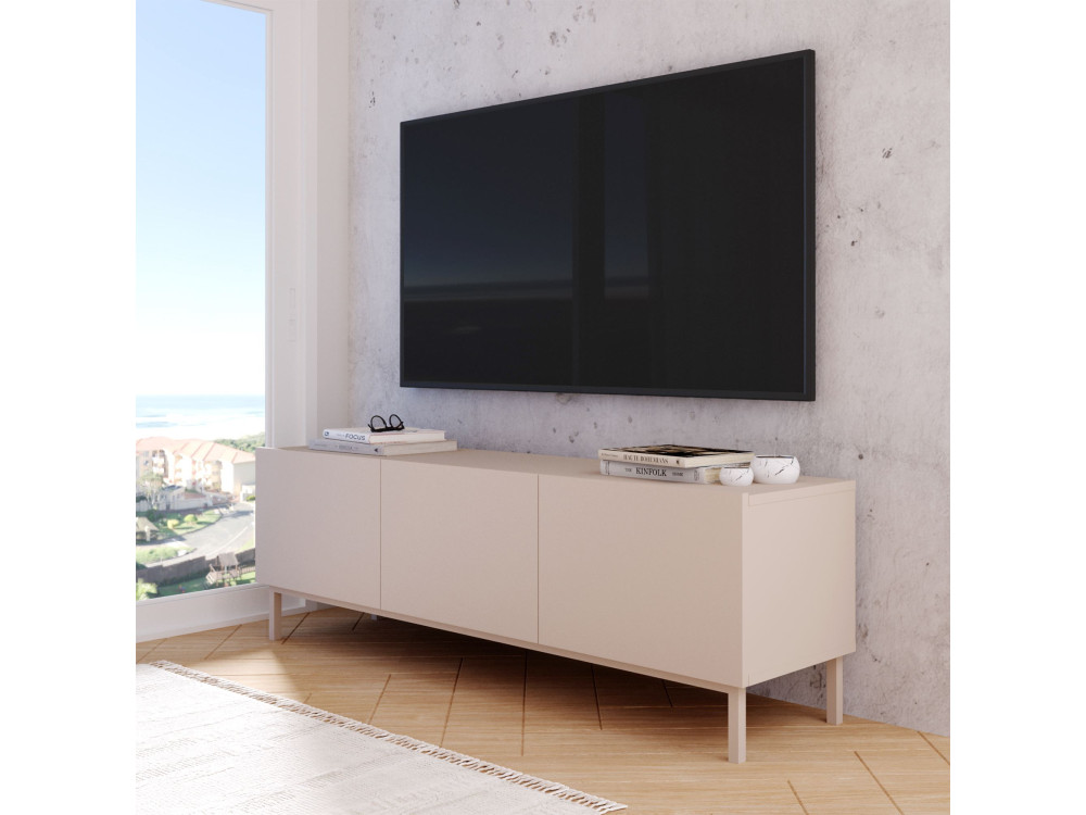"Coast" Wooden TV Stand - 150 x 37 x 48 cm - Beige