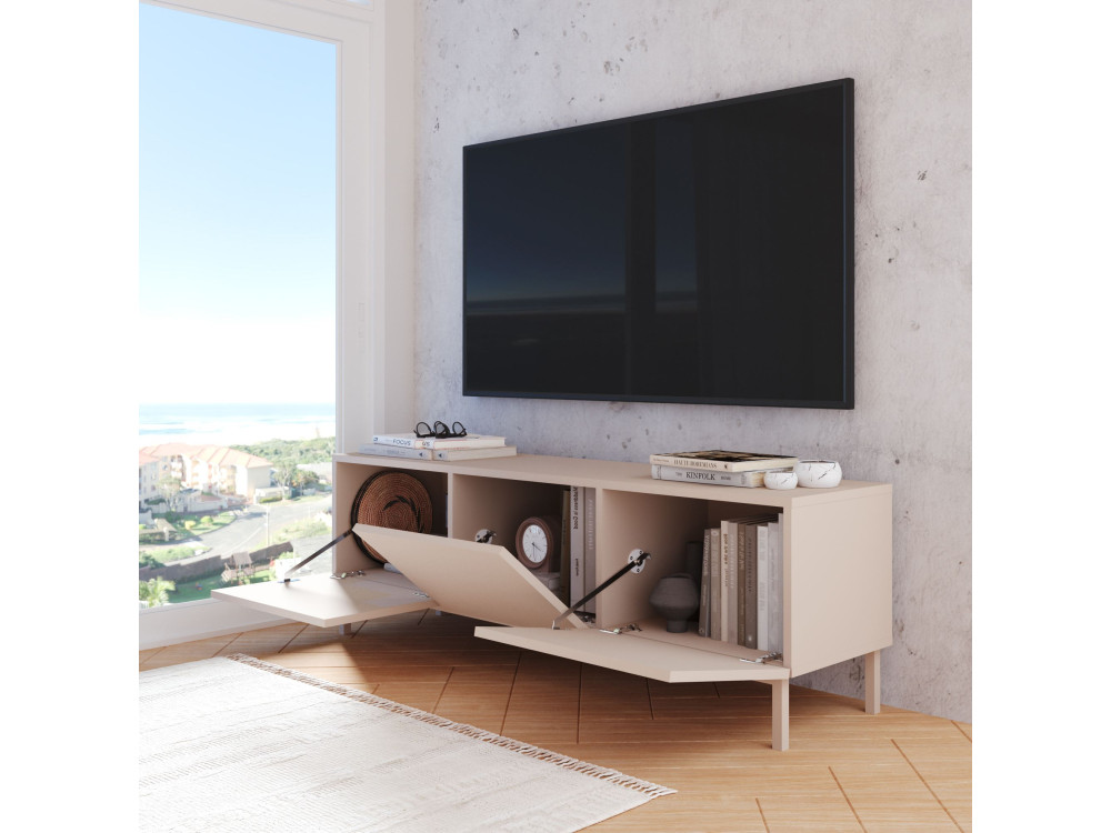 "Coast" Wooden TV Stand - 150 x 37 x 48 cm - Beige