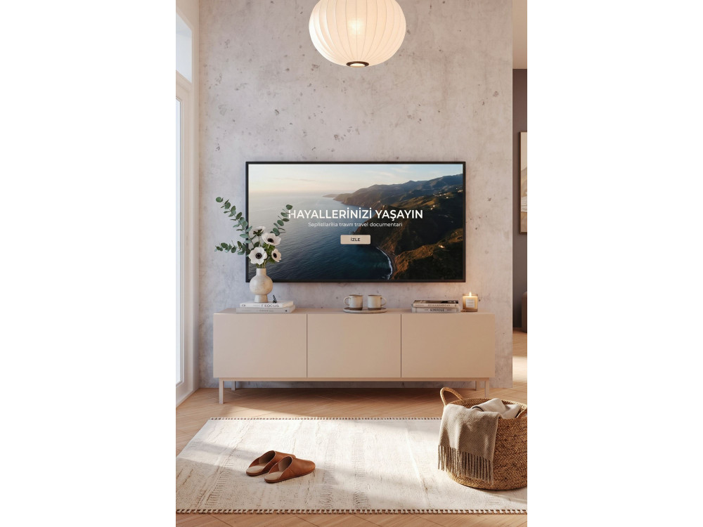 "Coast" Wooden TV Stand - 150 x 37 x 48 cm - Beige