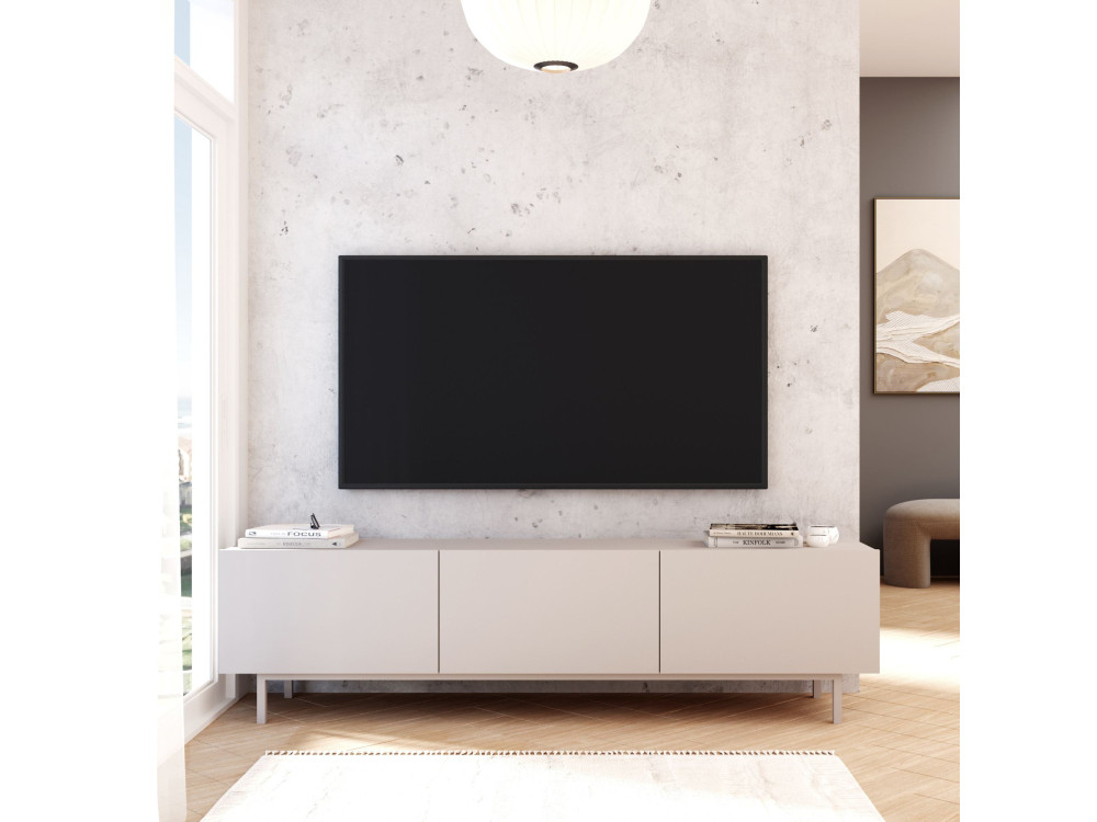 "Coast" Wooden TV Stand - 180 x 37 x 47 cm - Beige
