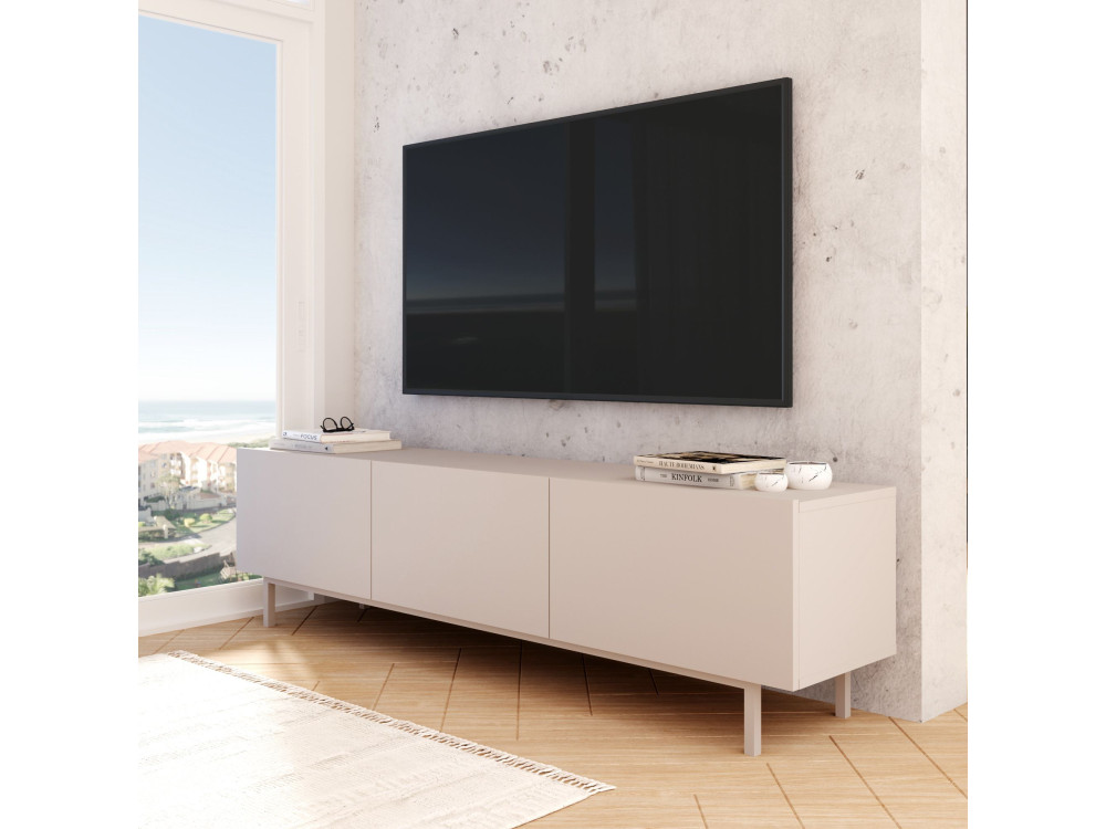 "Coast" Wooden TV Stand - 180 x 37 x 47 cm - Beige