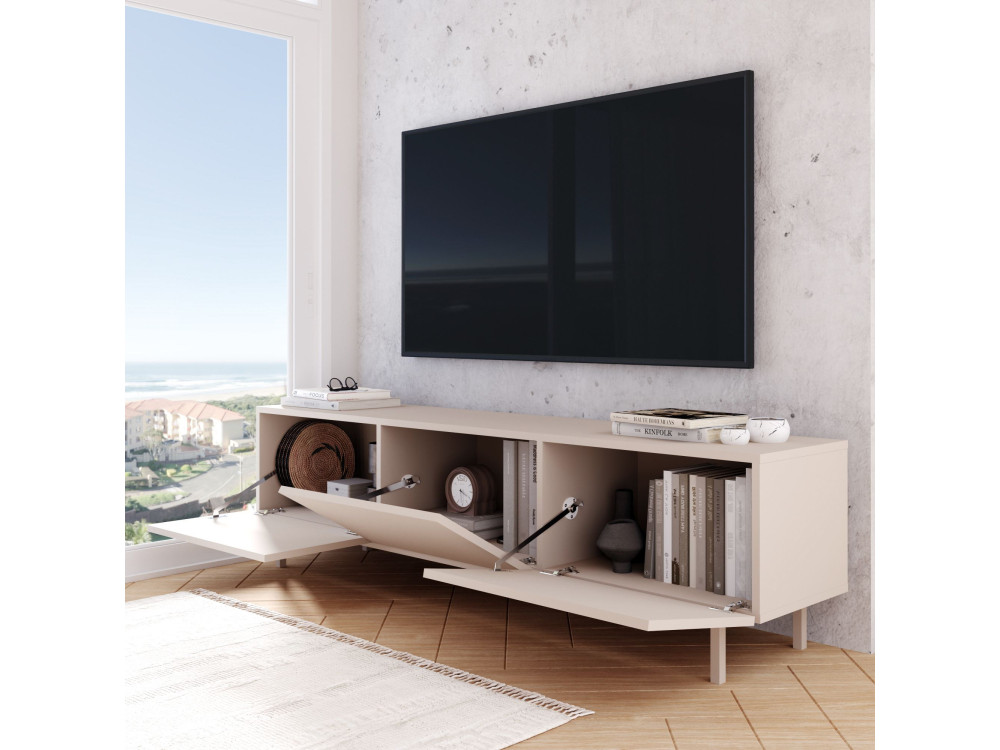 "Coast" Wooden TV Stand - 180 x 37 x 47 cm - Beige