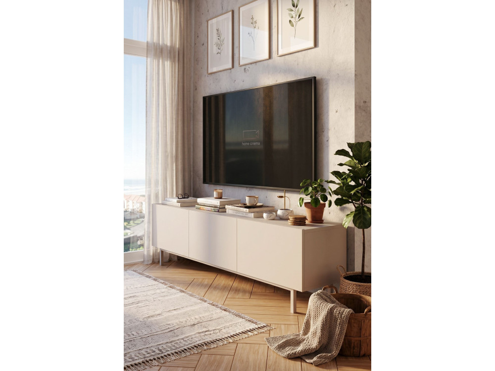 "Coast" Wooden TV Stand - 180 x 37 x 47 cm - Beige