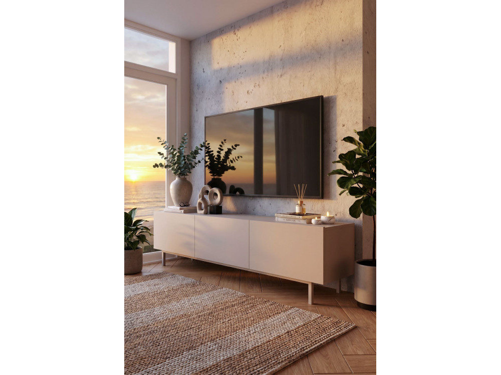 "Coast" Wooden TV Stand - 180 x 37 x 47 cm - Beige