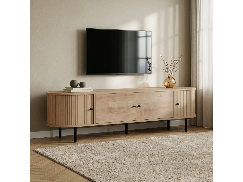 "Gentle" Wooden TV Stand - 180 x 40 x 47 cm - Beige