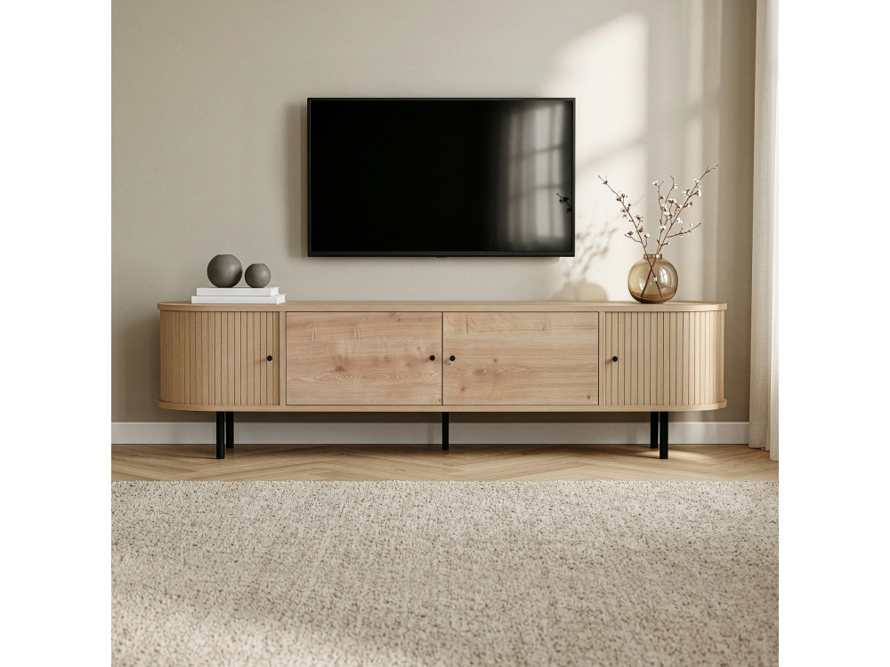 "Gentle" Wooden TV Stand - 180 x 40 x 47 cm - Beige