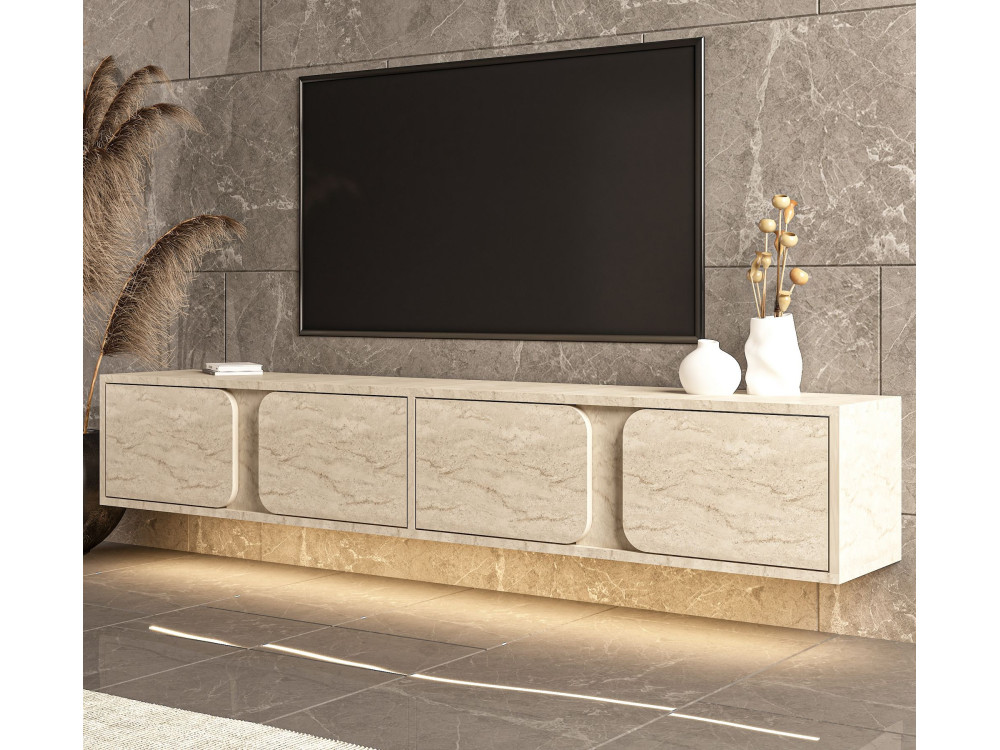 "Helen" Wooden TV Stand - 180 x 30 x 30 cm - Beige